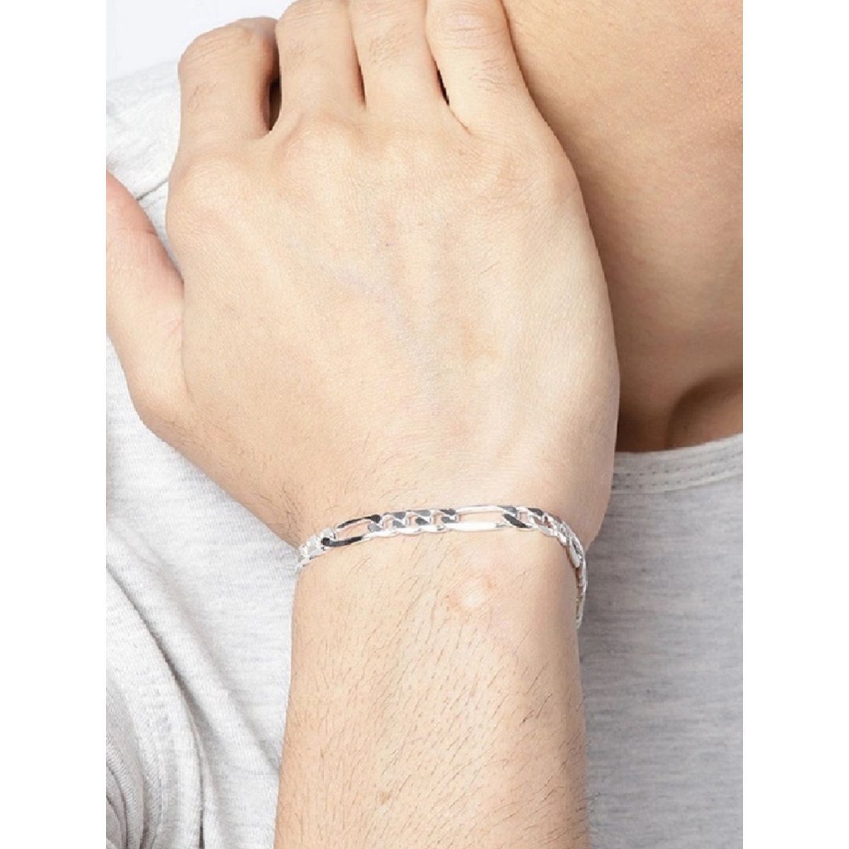Stainless Steel Silver Hand Chain Bracelet for Men  Stylish Thick  Lose  Heavy Metal Wrist