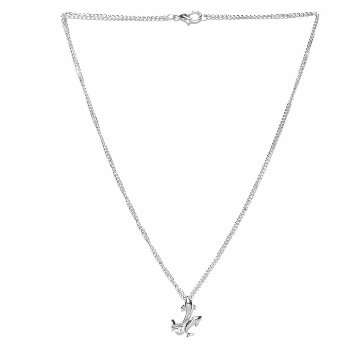 Cailin Silver Pendant Necklace in White Crystal | Kendra Scott