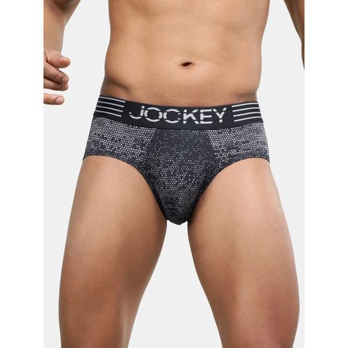 Buy Jockey MM07 Men's Microfiber Elastane Stretch Printed Brief with  Breathable Mesh-True Navy online