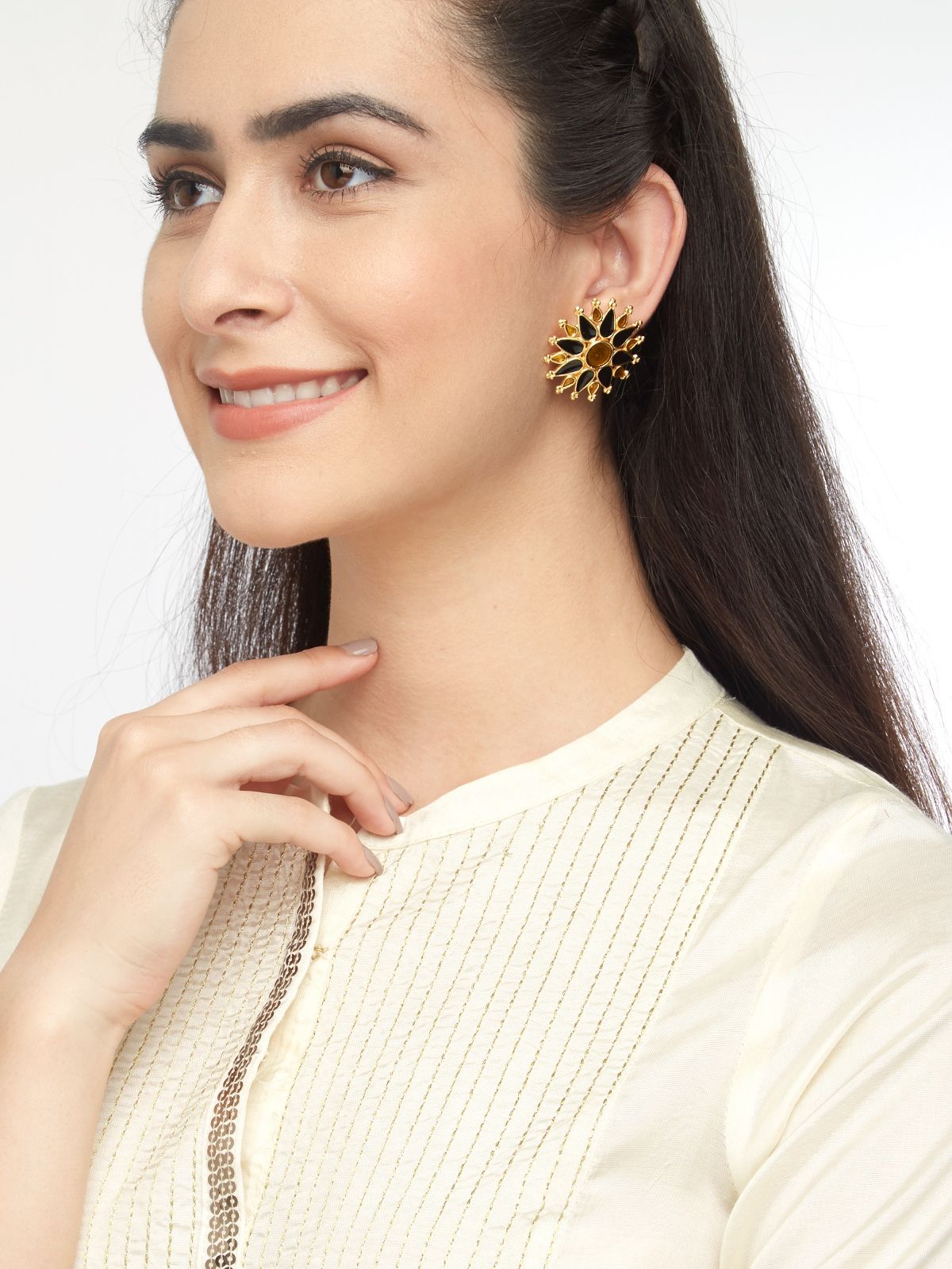 Tipsyfly Post and Back Metal Hazrat Studs Earrings Buy Tipsyfly Post