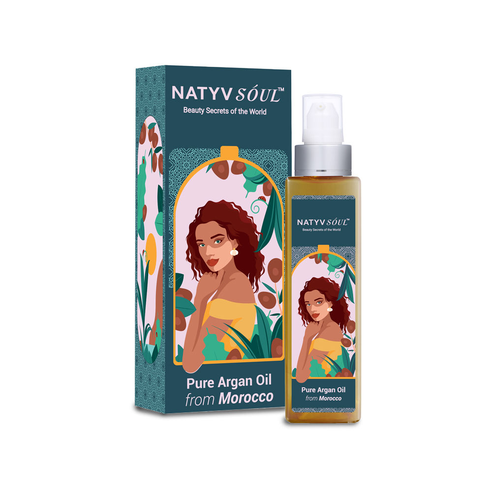 Natyv Soul Pure Argan Oil From Morocco-Cold Pressed From Moroccan Argan Kernels-Reduces Frizz