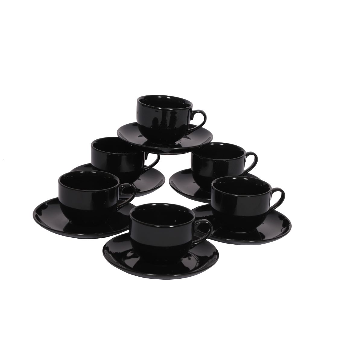 HITKARI POTTERIES Black Sea Cup Saucer Set Of 12Pc Buy HITKARI POTTERIES Black Sea Cup Saucer