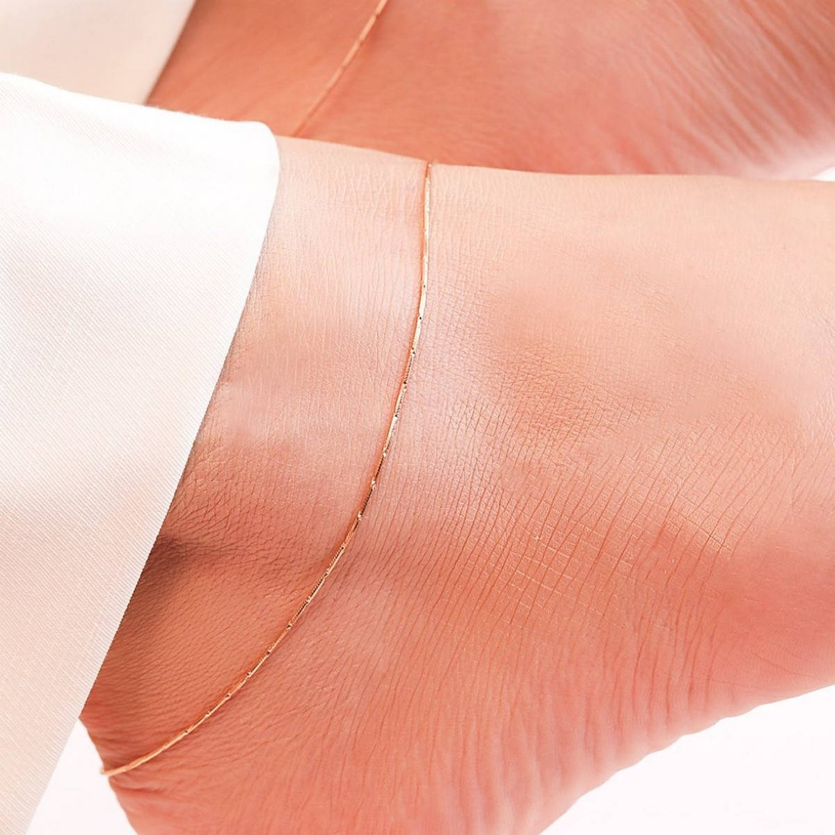 Zavya Gleaming Chains Rose Gold-Plated 925 Sterling Silver Anklet (Pair)