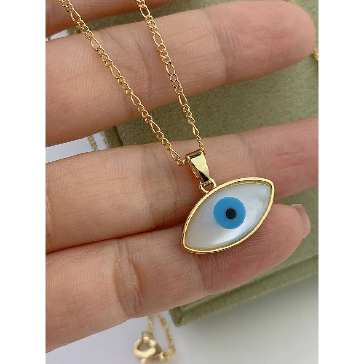 14k Gold Evil Eye Necklace | By Charlotte – by charlotte