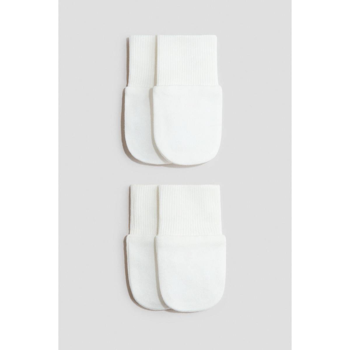 H&M Boys 2-Pack Cotton Jersey Scratch Mittens (0-6 Months)