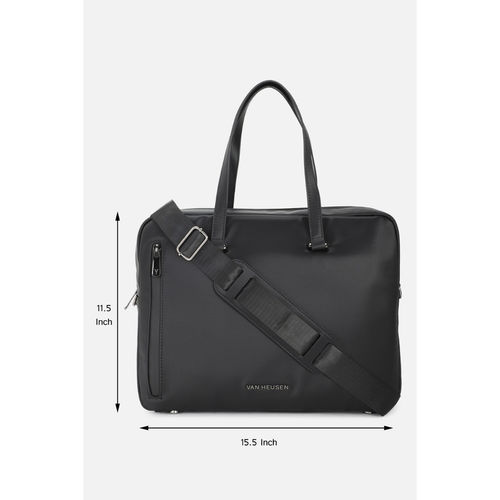 Buy Van Heusen Women Black Solid Casual Laptop Bag Online