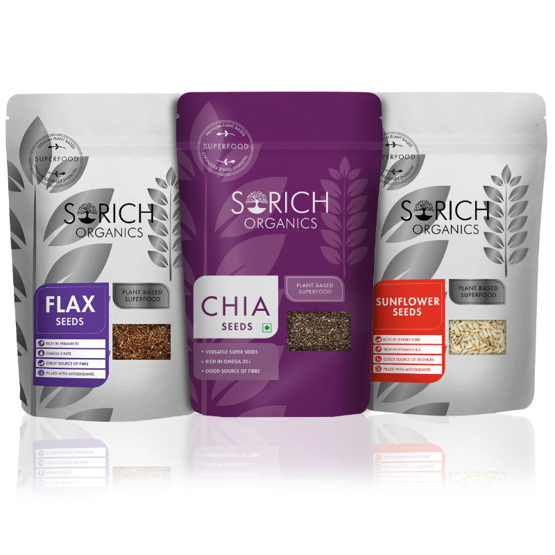 Sorich Organics Chia - Sunflower And Flax Seeds Combo