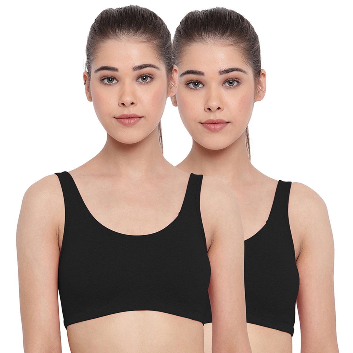 Buy Enamor SB06 Low Impact Cotton Sports Bra Non-Padded & Wirefree - Black  (L) - SB06 Online