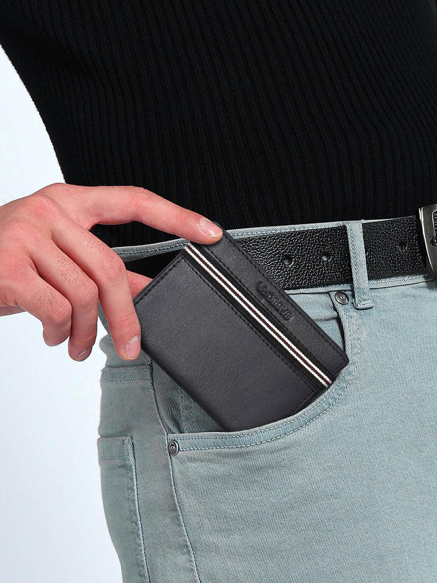 Sassora Premium Leather Elastic Strap Closure RFID Protected Small Wallet (S)