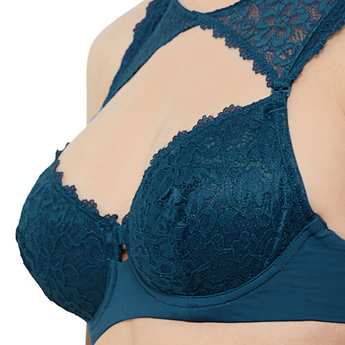 Medium Coverage Non Padded Wired Demi Cup Bra with Detachable Lace Har –  SOIE Woman