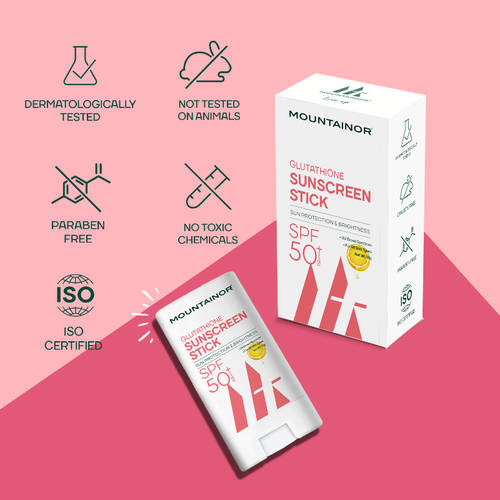 mountainor glutathione Face Suscreen Stick, UVA/B PA++++ Skin Brightening & No White Cast AMP Health & Wellness Disrupt mg:5mg/5mg X 3pk