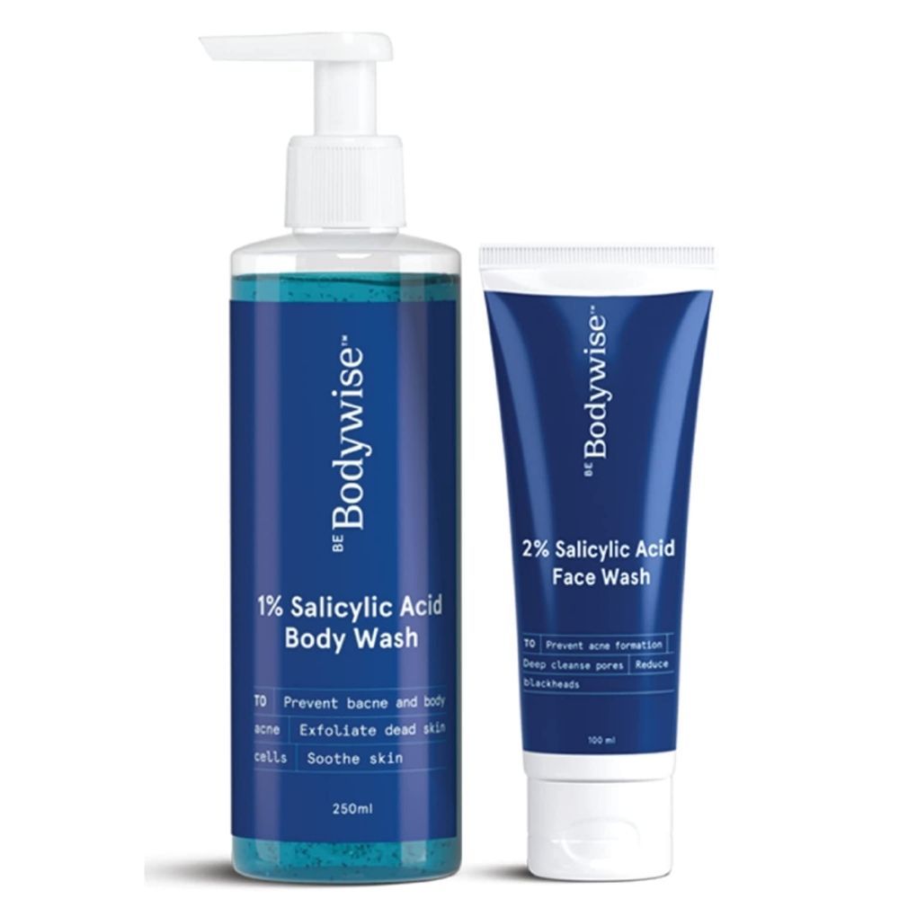 Be Bodywise Face & Body Acne Kit (1% Salicylic Acid Body Wash + Anti ...
