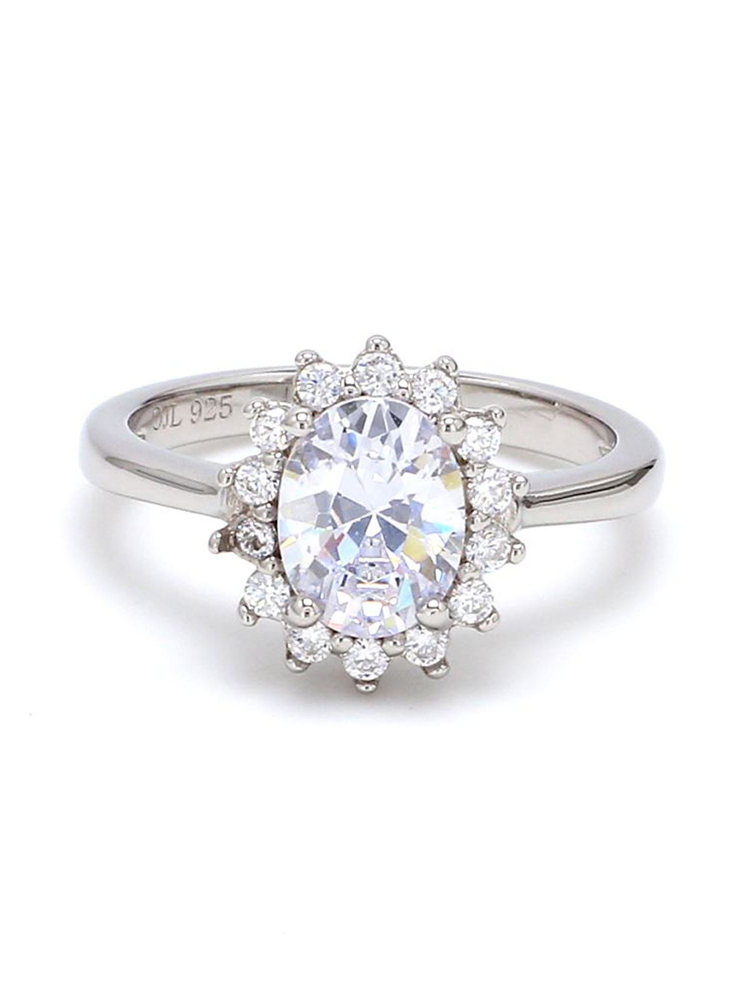 White Oval Cut Designer Bridal Engagement Ring Sterling Silver 925 at Rs  6400 in Jalgaonjamod