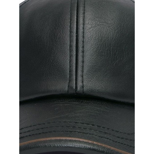 BANGE Leather Black Baseball Cap for Men