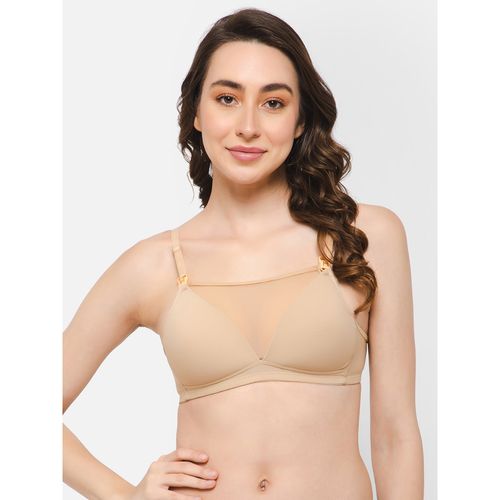 Buy Clovia Polyamide Solid Non-padded Full Cup Wire Free Maternity Bra -  Beige Online