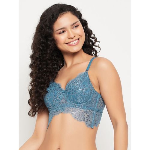 Buy Clovia Lace Lightly Padded Full Cup Wire Free Bralette Bra