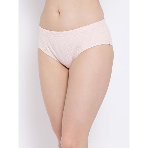 Buy Clovia Cotton Medium Waist Inner Elastic Hipster Panty Pink online