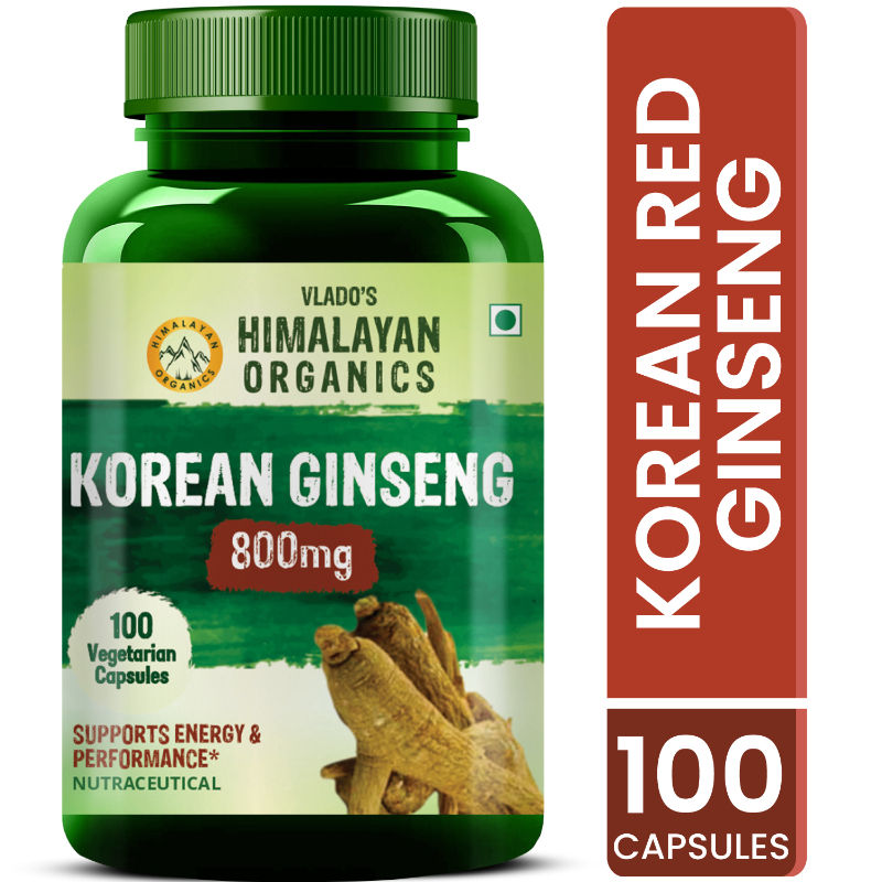 Vlado's Himalayan Organics Korean Red Ginseng 1000mg Boosts Immunity, Energy & Focus Tablets