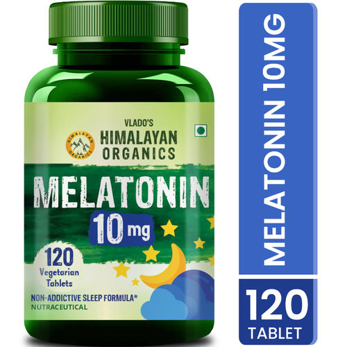 Buy Vlado's Himalayan Organics Melatonin 10mg (Healthy Sleep Cycle) Help  Stress and Anxiety Tablets Online