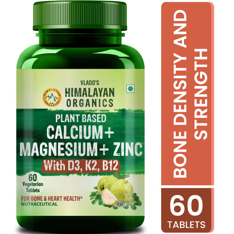 Vlado’s Himalayan Organics Plant-Based Calcium Magnesium + Zinc with D3 & K2 Tablets