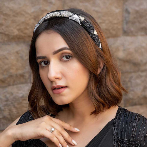 Hair Drama Embellished Puff Hair Band Black