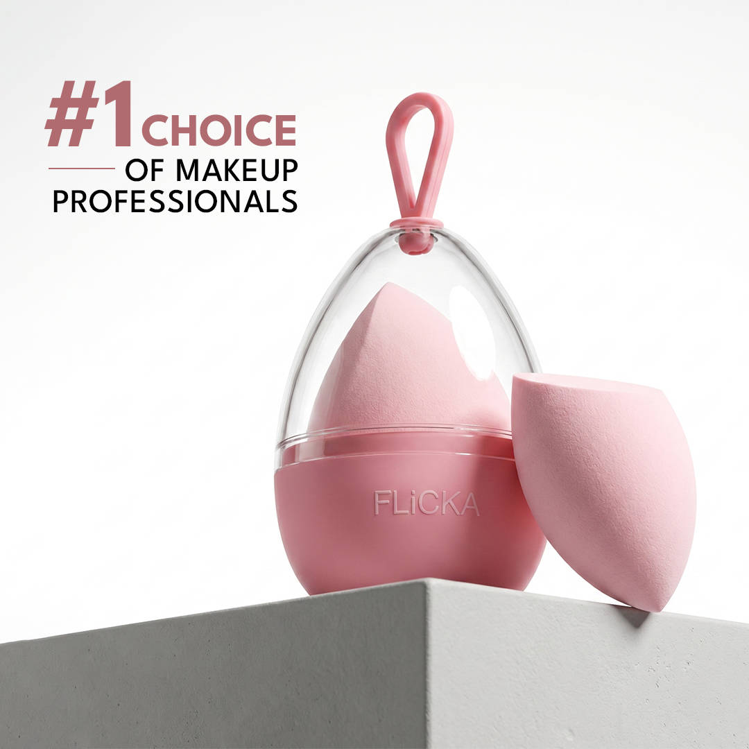 Flicka Beauty Blender Sponge With Case Super Soft Easy Blend & Precise Application For Makeup