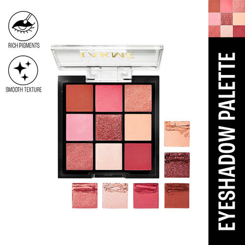 Lakme Ultimate Glam Eyeshadow 9 in 1 Palette, Matte, Shimmer and Metallic Shades - Blush Bloom