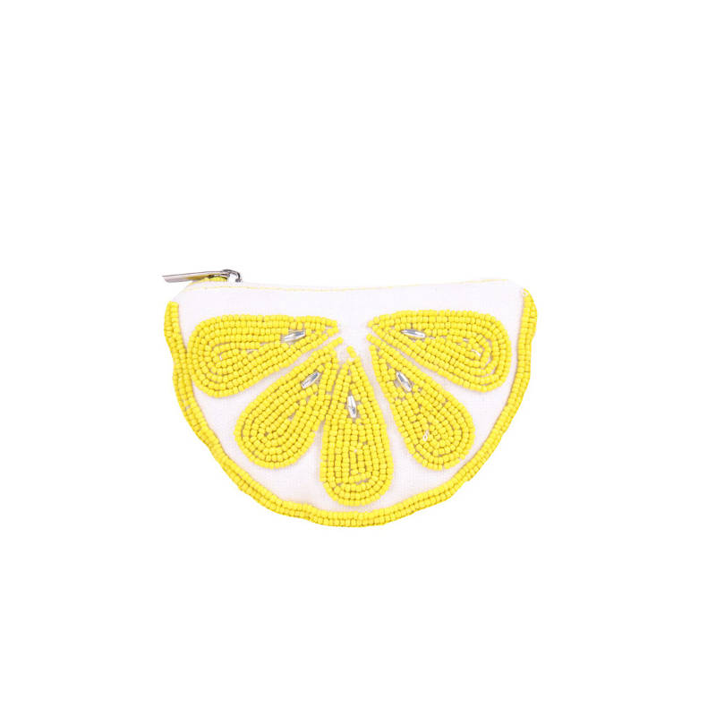 Astrid Lemon Braided Coin Pouch