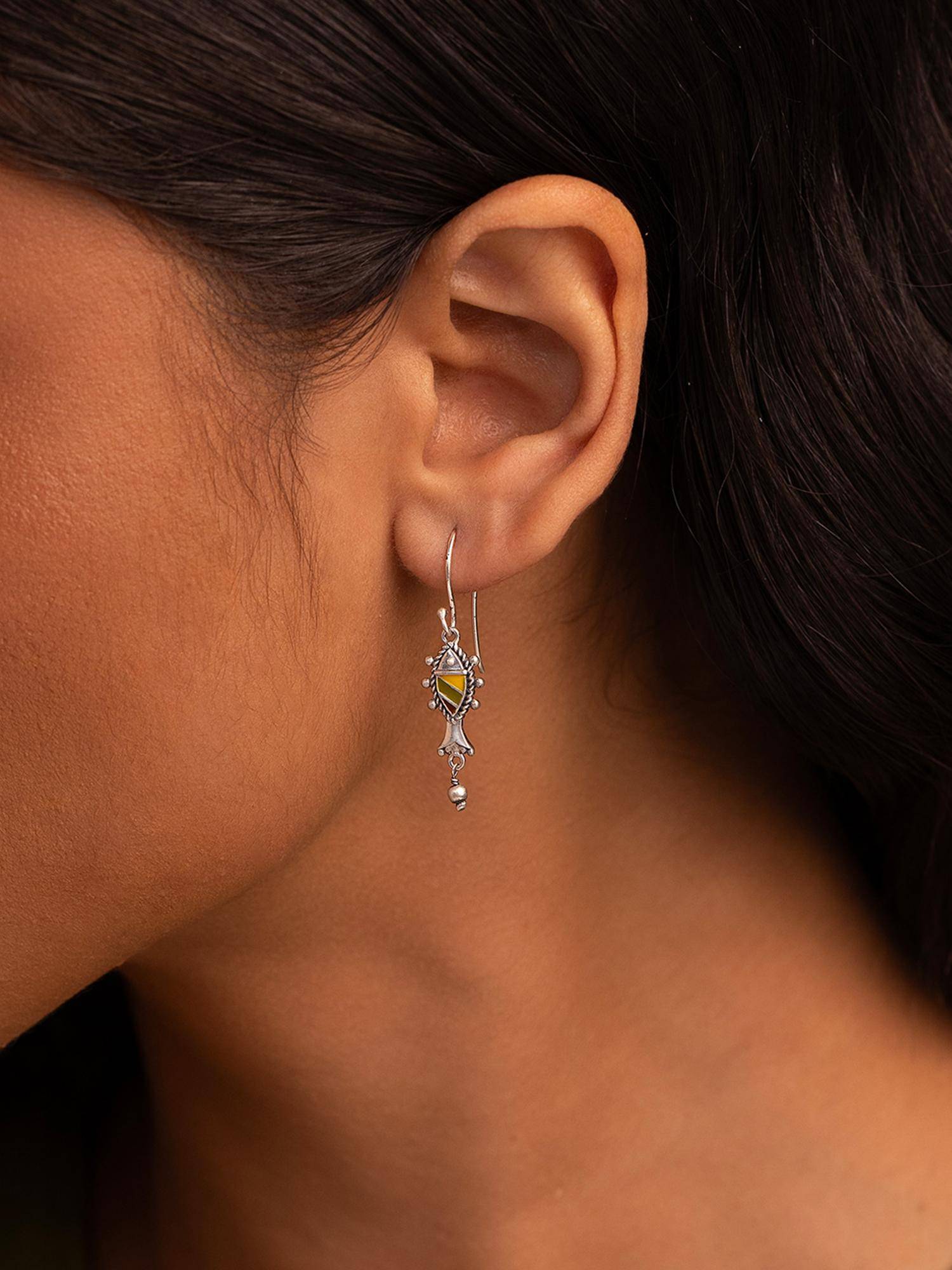 Shaya by CaratLane Motsho Oxidised 925 Silver Earrings