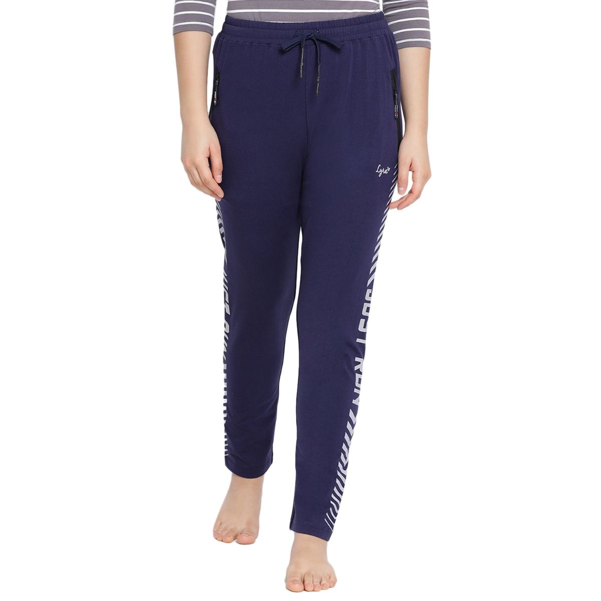 Buy ADIDAS Blue Solid Tight Fit Polyester Womens Track Pants | Shoppers Stop