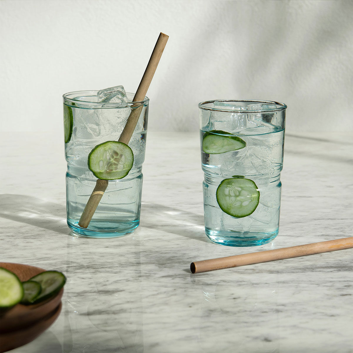 Buy Ellementry Jove Blue Glass Tumbler (Tall) (Set of 2) Online