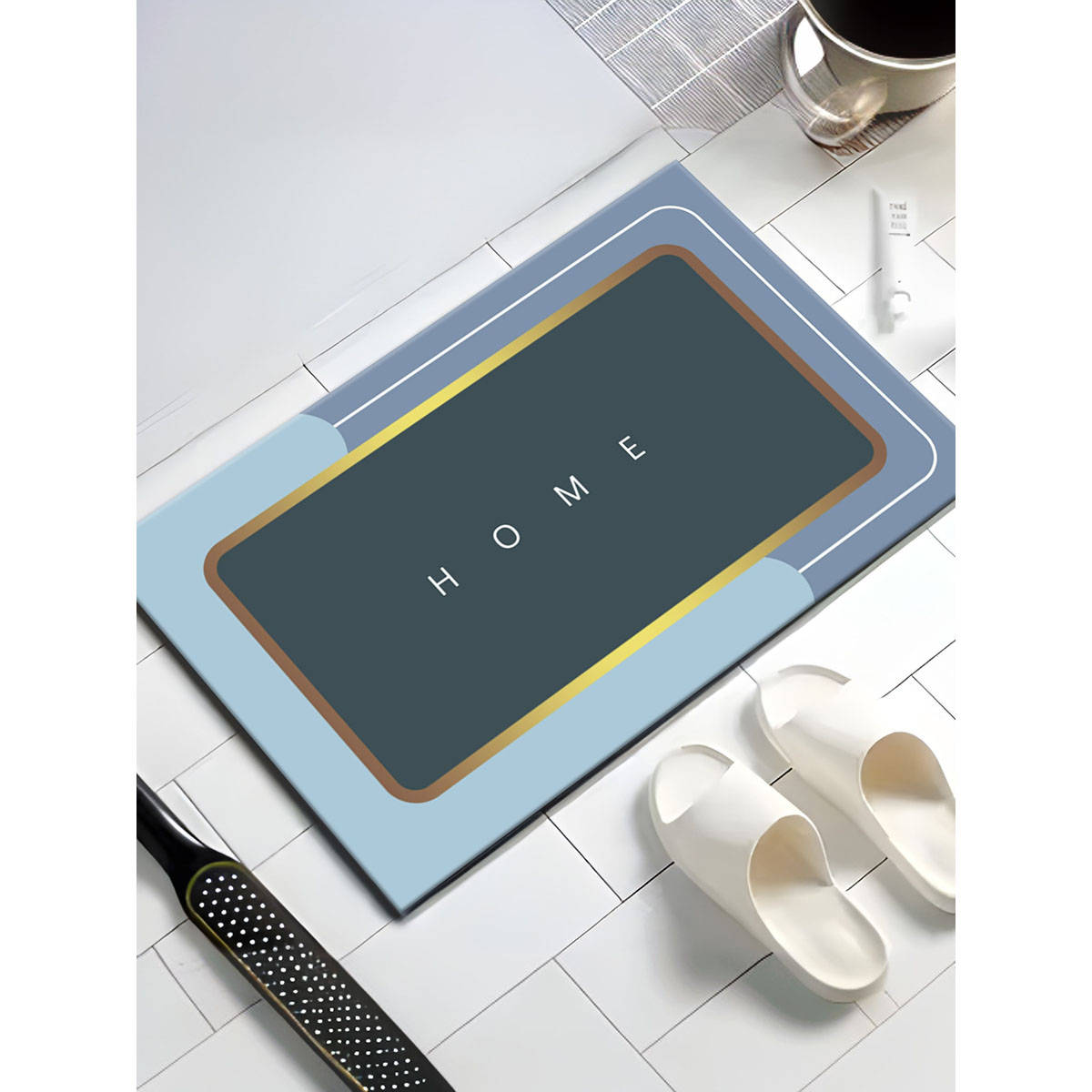 UMAI Rectangular Home Print Soft Anti Skid Non Woven Non-Slip Mat