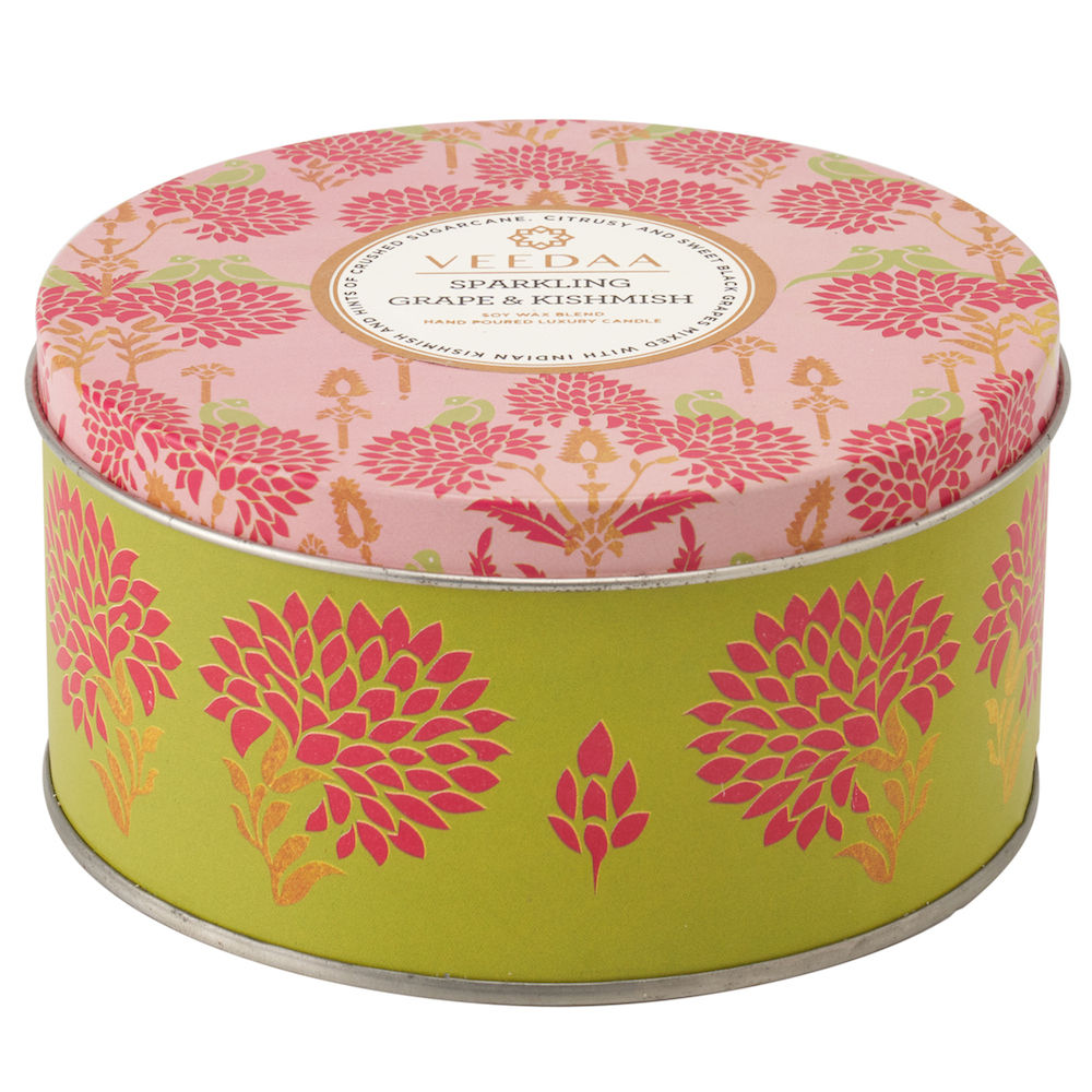 Veedaa Candles Sparkling Grape & Kishmish 3 Wick Tin Scented Candle