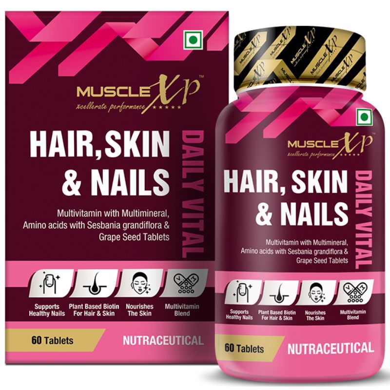 MuscleXP Biotin Hair, Skin & Nails Complete MultiVitamin - 60 Tablets