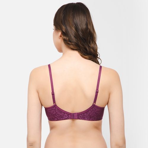 Buy Clovia Lace Printed Padded Full Cup Wire Free T-shirt Bra