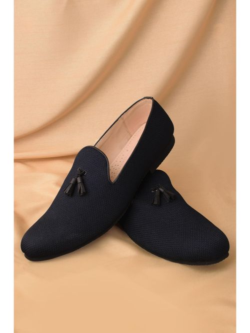 Buy Manyavar Princely Navy Blue Mens Ethnic Moccasins Online