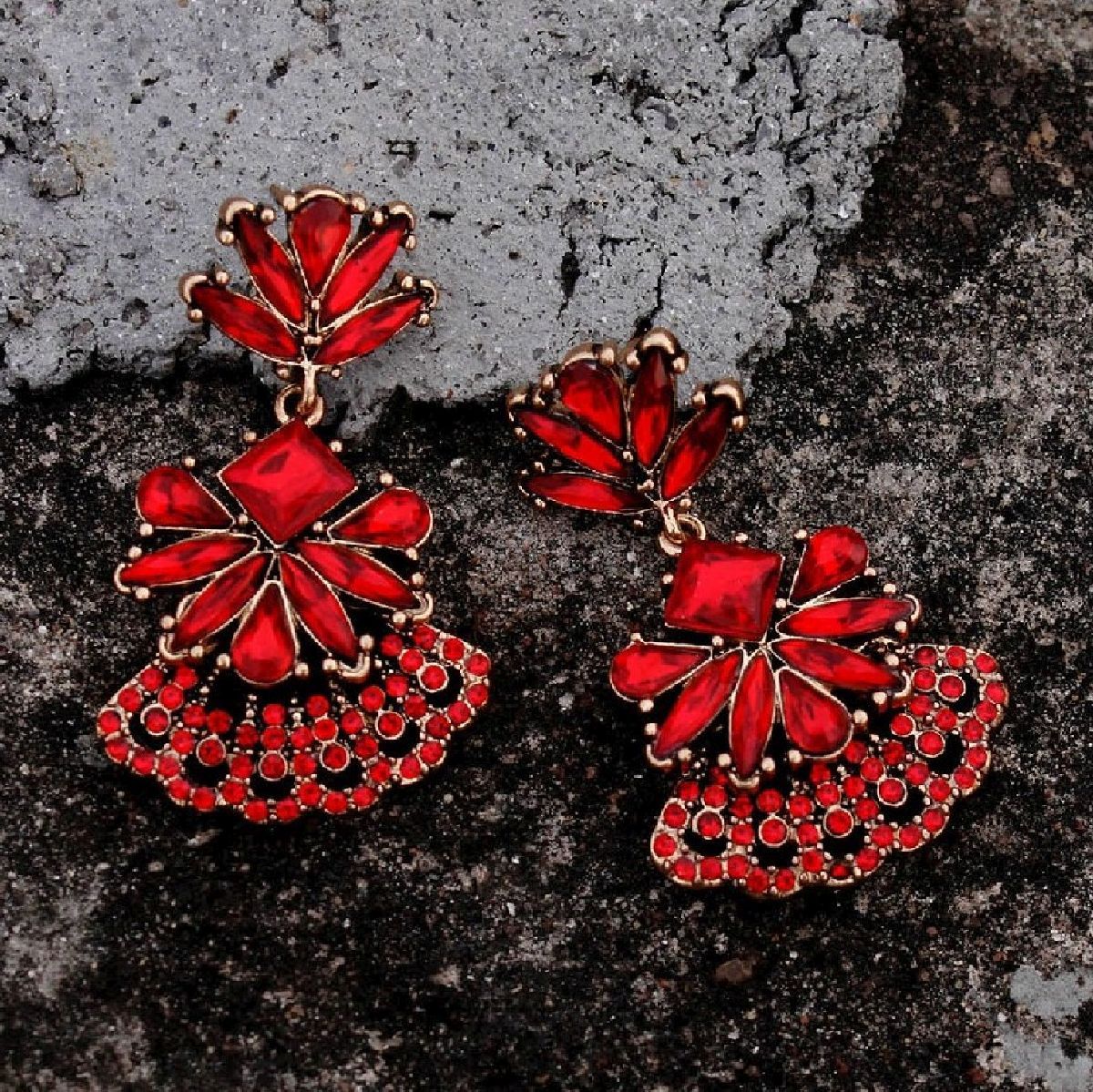 Red Large Pearl Flower Drop Earrings  Lovisa
