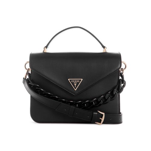 Buy Guess Polyurethane Black Solid Women Corina Top Handle Flap
