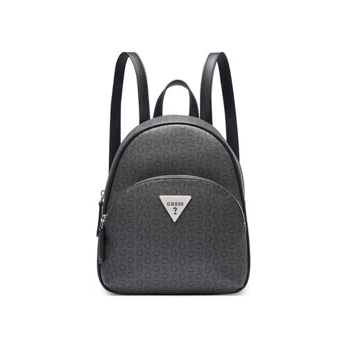 Guess Pvc Grey Printed Women Lorine Backpack