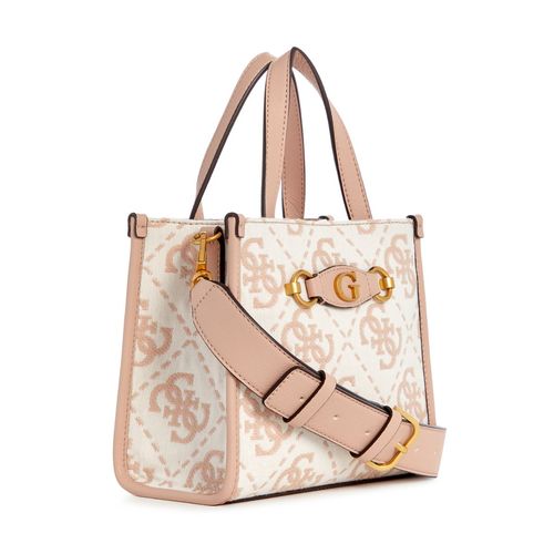 Guess Polyester Pink Printed Women Izzy Mini Tote Bag