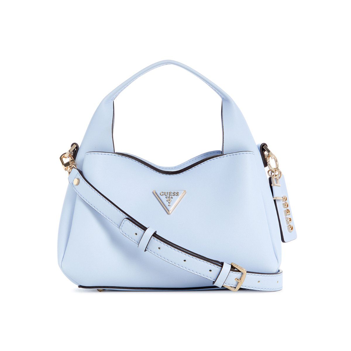 Buy Guess Women Blue Solid Pu Iwona Top Zip Crossbody Bag Online