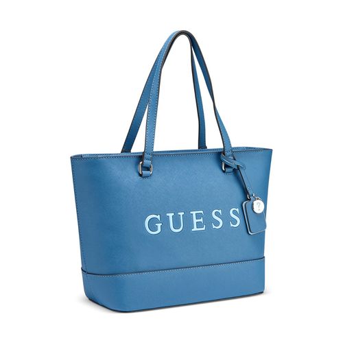 Guess Women Blue Solid Pvc Artemis Carryall Tote Bag