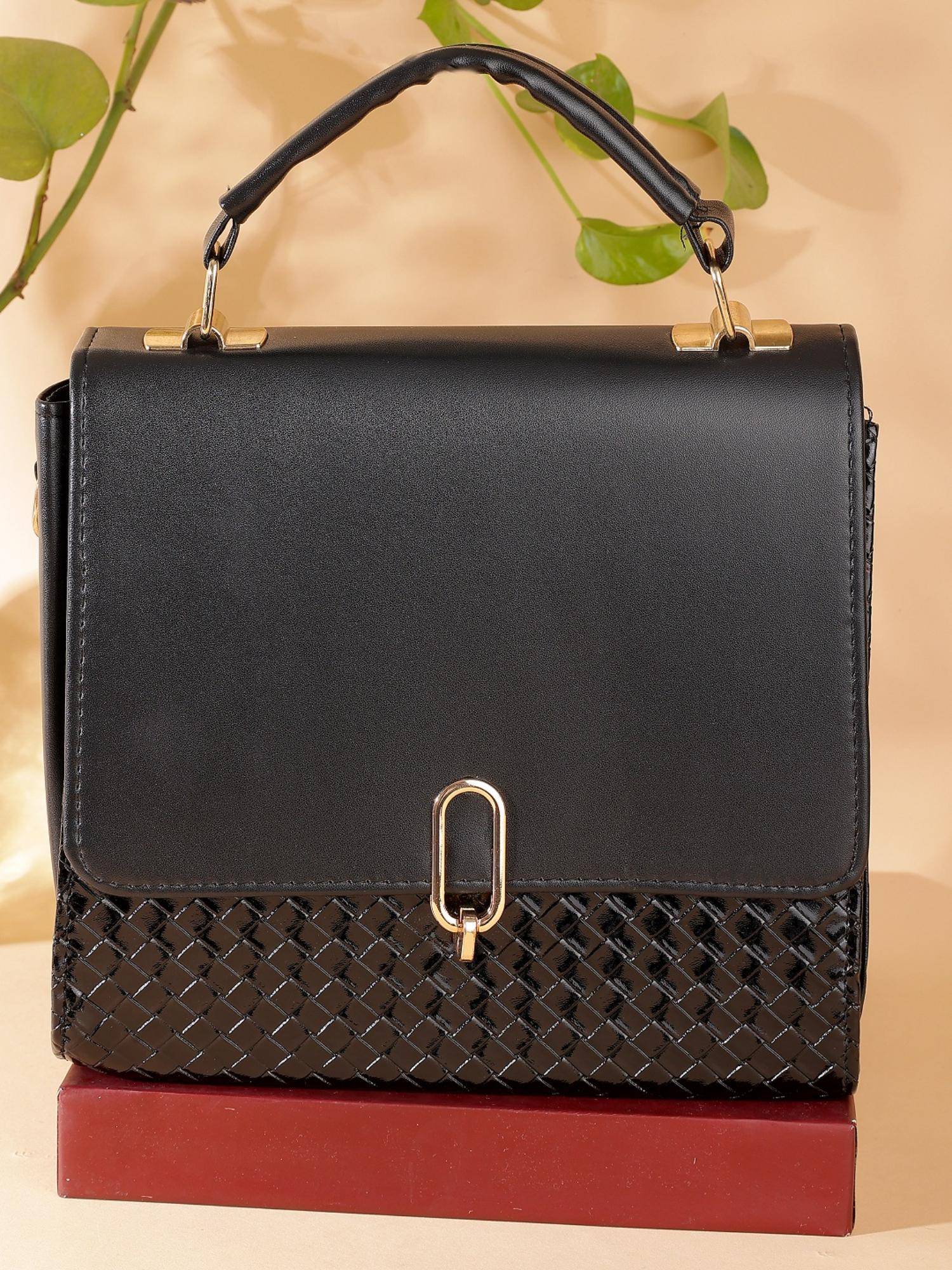 Zevora Buy ZEVORA Women Textured Handbag With Detachable Strap - Black Online