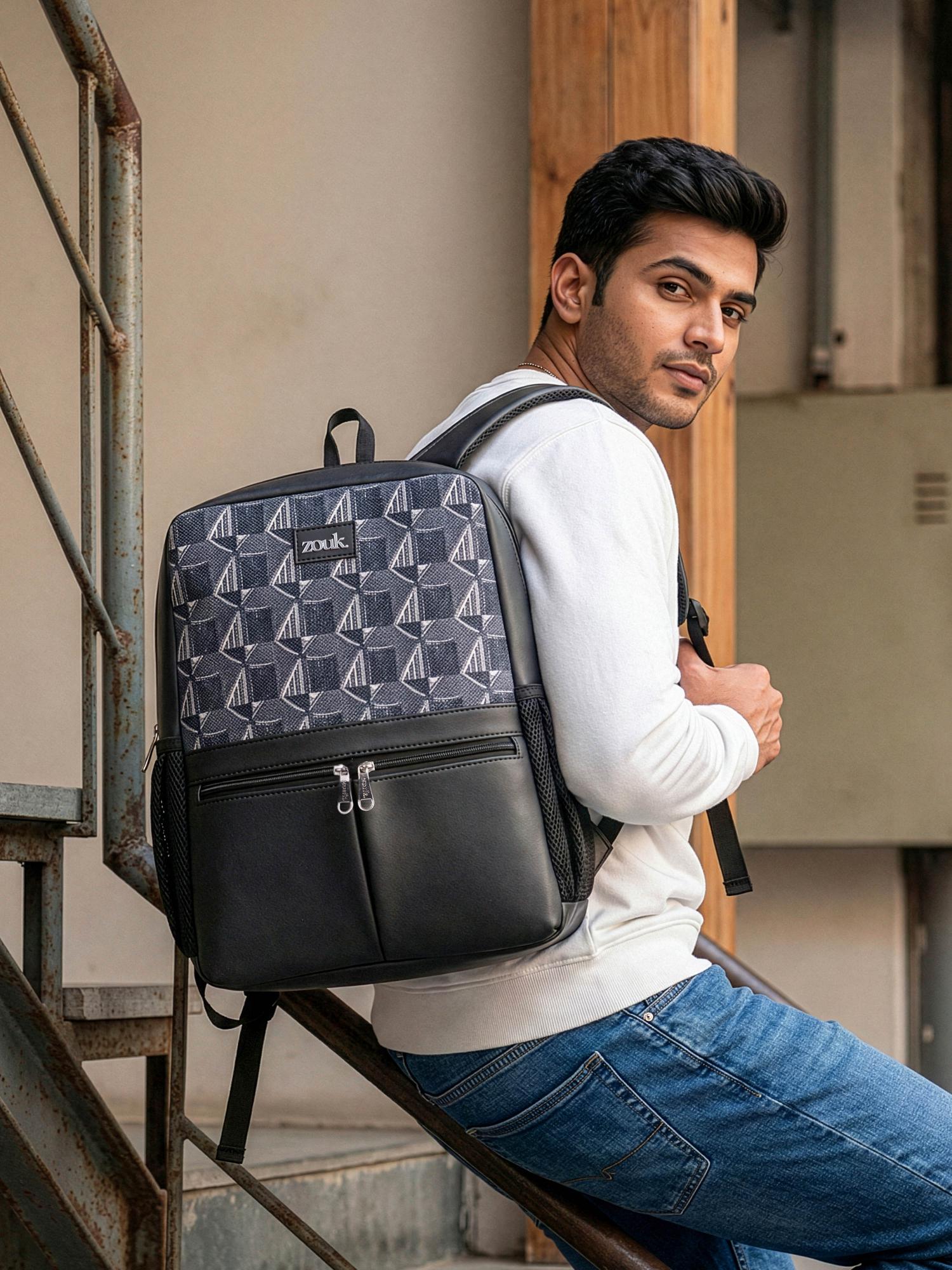 Buy Zouk Kochi Carbon Mens Office Backpack Online