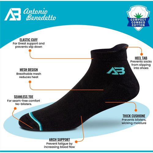 Buy Supersox Antonio Benedetto Black 4 Pack Sport Ankle Low Cut