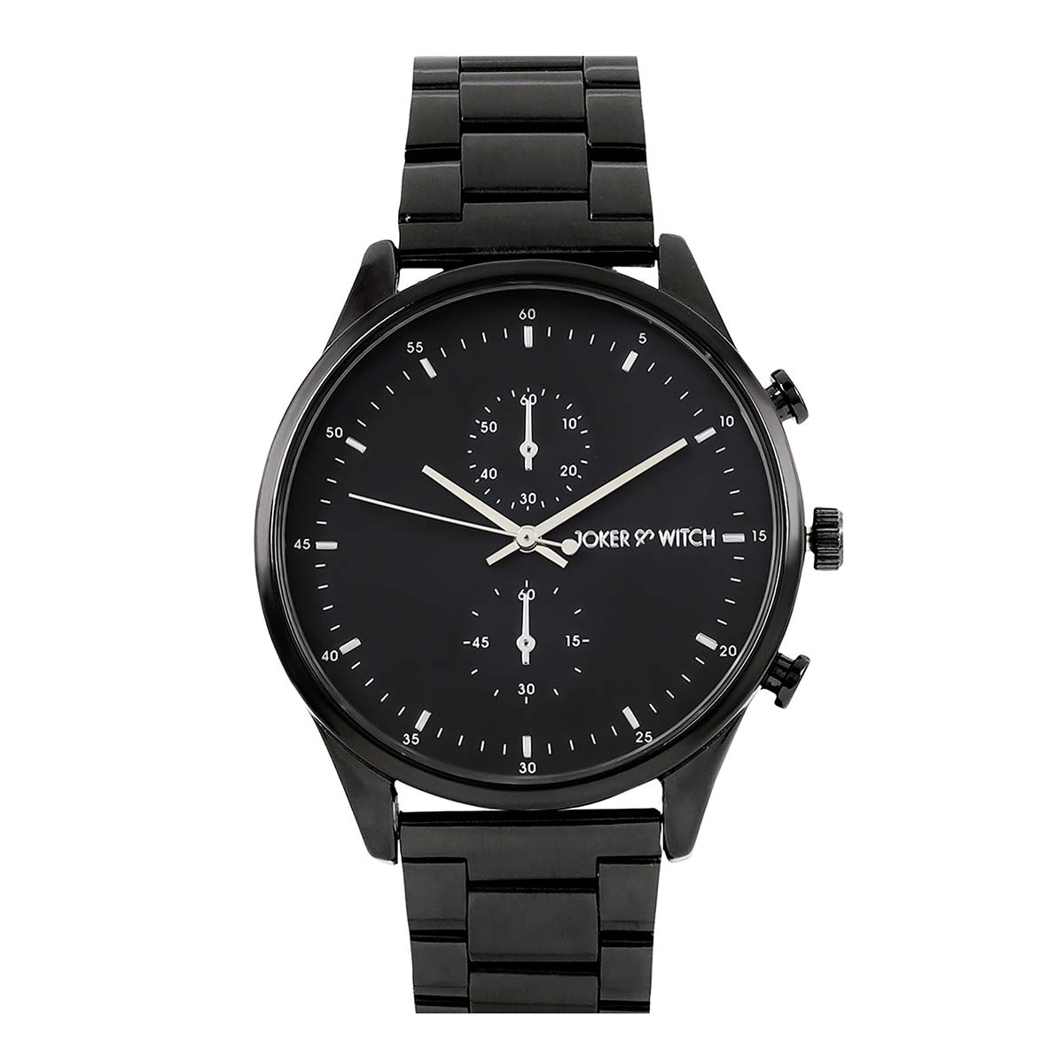 Buy Joker & Witch Beetle All Black Dial Metallic Link Strap