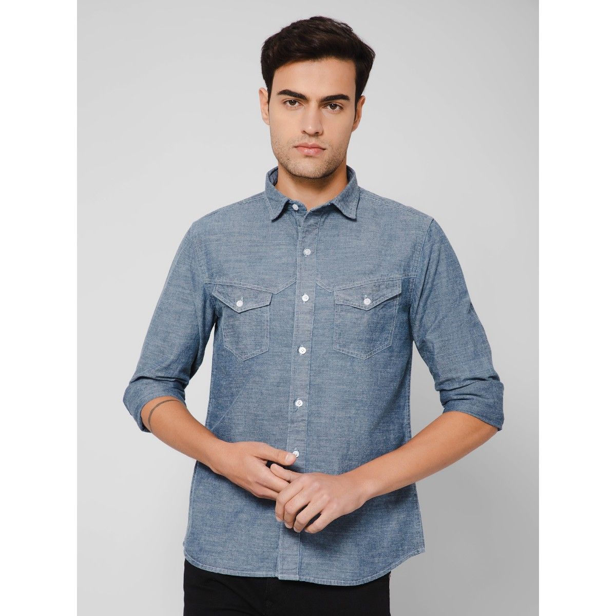 CANTABIL Men Printed Casual Light Blue Shirt - Buy CANTABIL Men Printed  Casual Light Blue Shirt Online at Best Prices in India | Flipkart.com