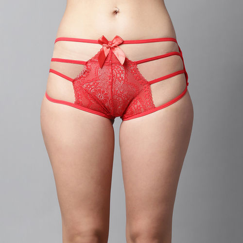 Buy PrettyCat Women Red High Waist Sexy Bikini Panty with Cage