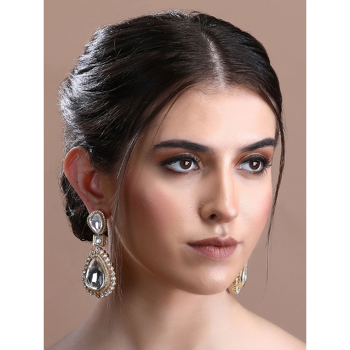 Auraa Trends Gold Plated Kundan Stone Studded Earrings