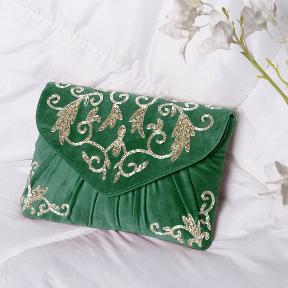 Green Emerald Clutch Purse - Le Sheek Christys